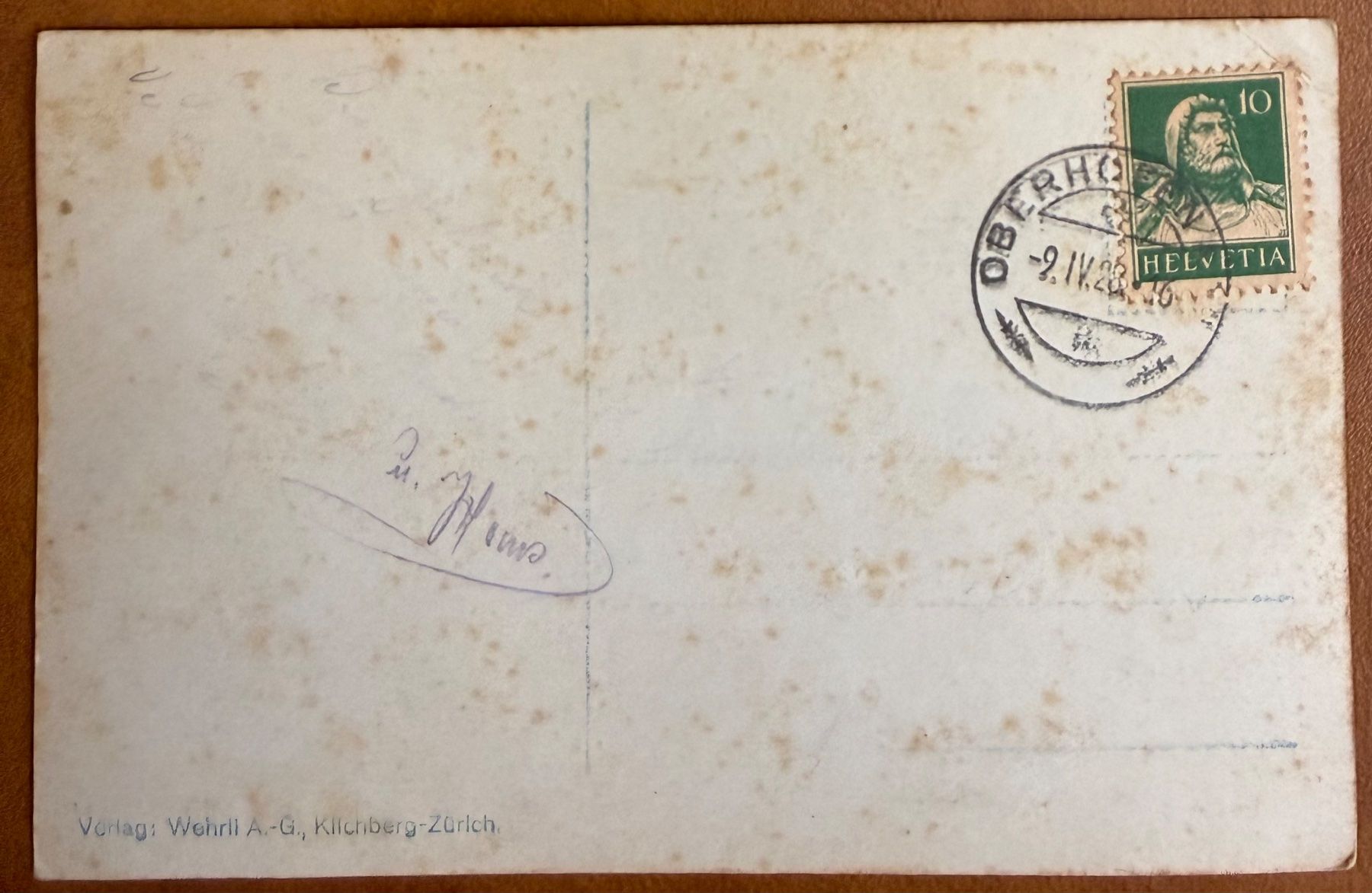 Cartoline postali: Oberhöfen - Dampfschiff 1928 – Usato da Lutry venduto da Ediego 2