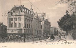 Lausanne VD Kantonalbank Hôtel des Postes Pferdekutsche