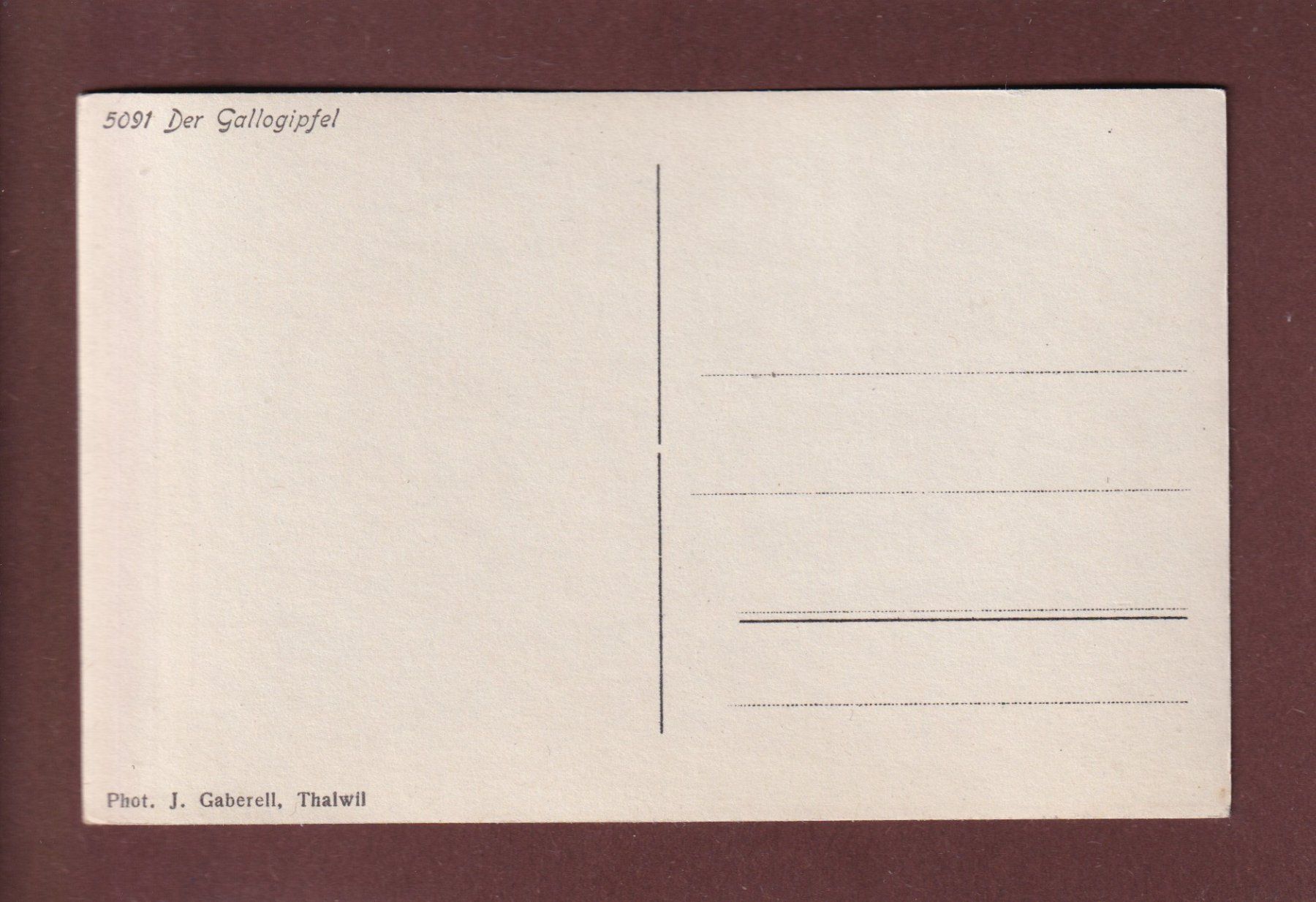 Cartoline postali: Der GALLOGIPFEL – Usato da Pully venduto da nicecards 1