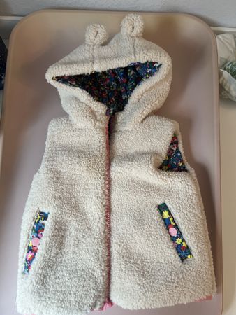 MINI BODEN Kids' High Pile Fleece Reversible Hooded Vest