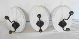 3 x Wandgarderoben, Shabby Chic Look, Vintage je 2 Haken