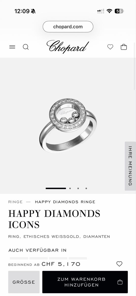 Chopard Anelli: Chopard Happy Diamonds Ring, Gr 51 – Usato da Habsburg venduto da franziska_81 5