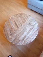 Runder Couchtisch aus Holz, rustikal