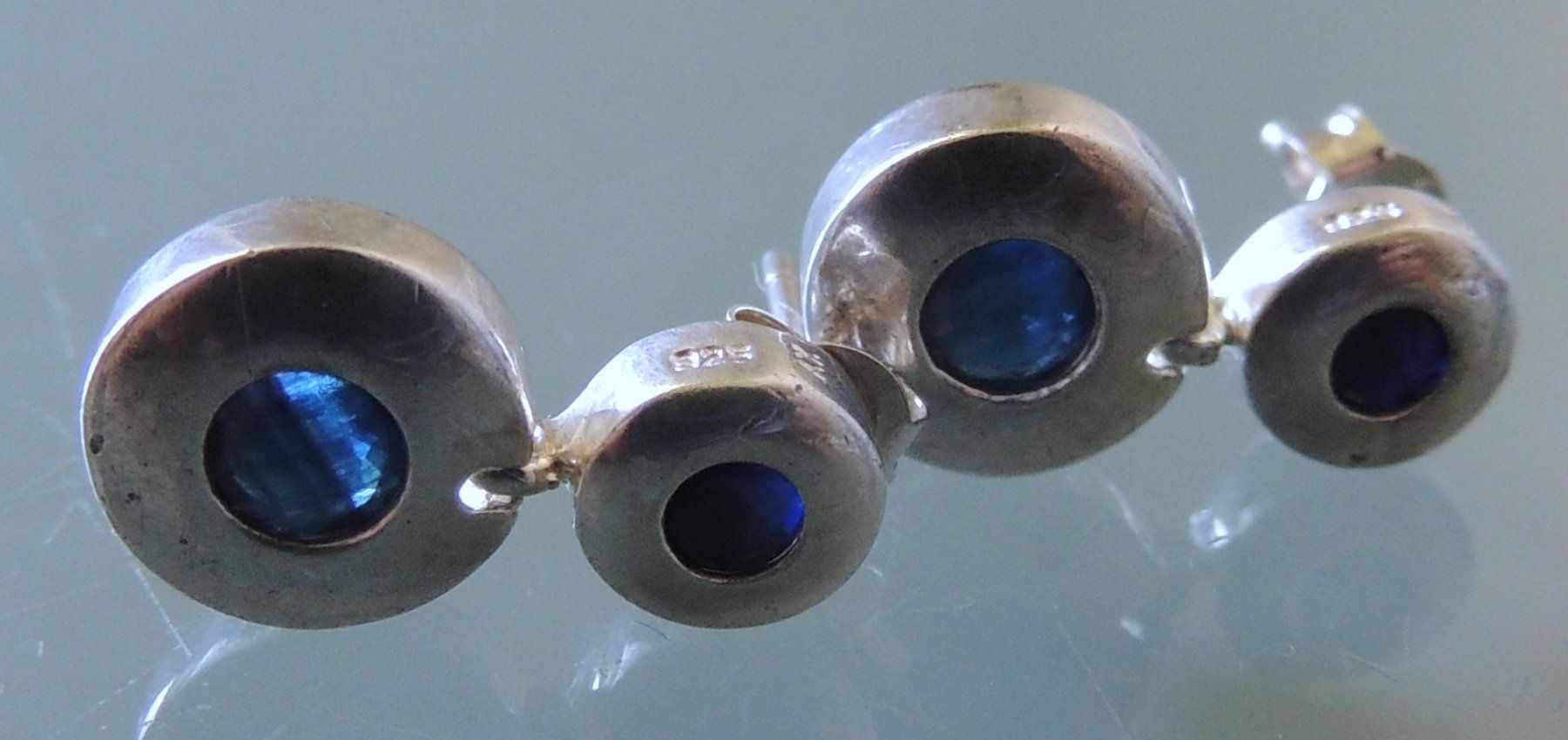 Orecchini pendenti & Orecchini a lobo: Kyanith und Topas Ohrstecker aus Silber 925 – Usato da Waldenburg venduto da schaller707 1