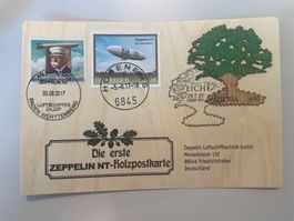 Zeppelin Holzpostkarte