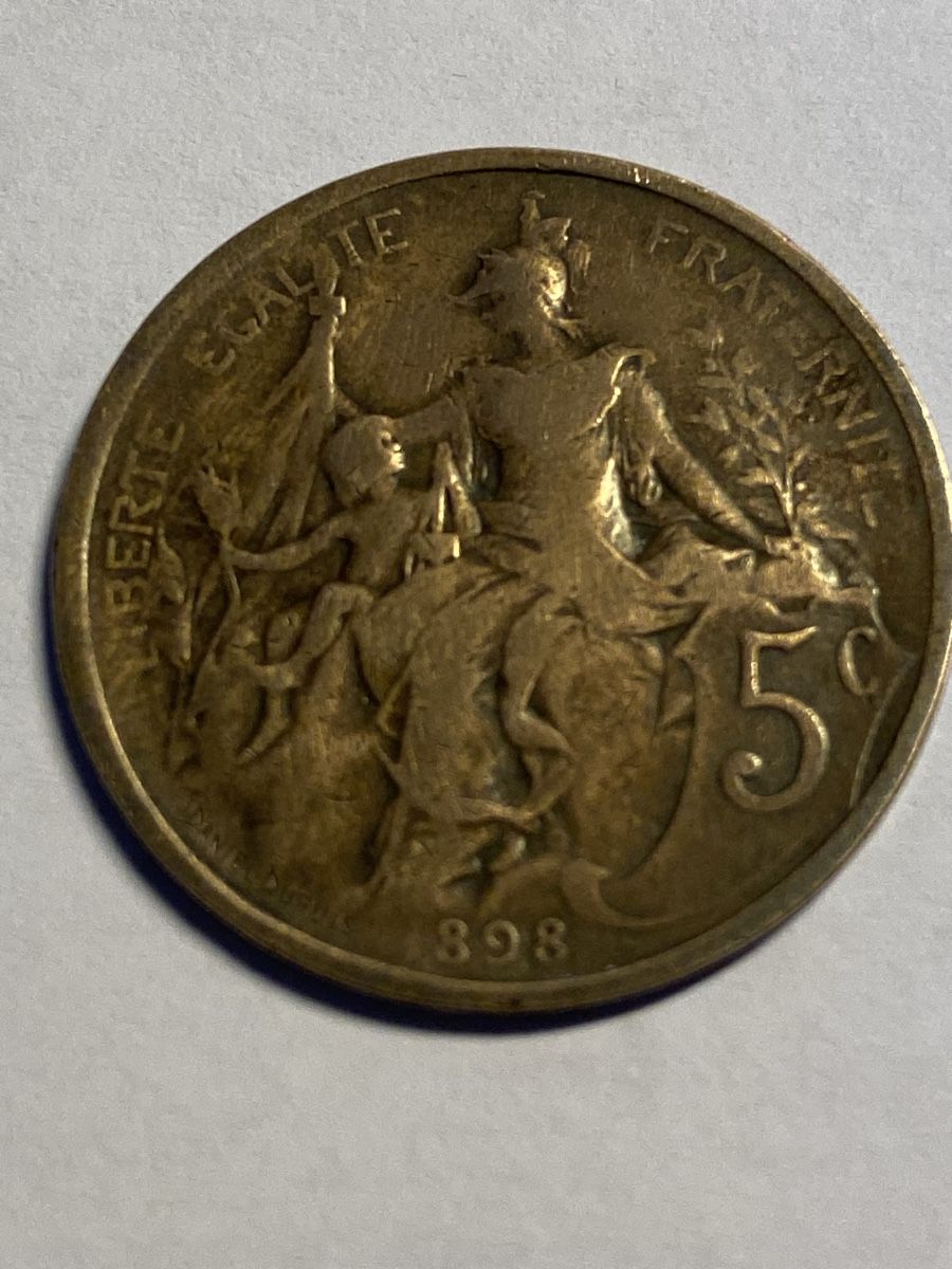 Tutti le monete: France, 5 centimes 1898 bronze – Usato da Corsier-sur-Vevey venduto da Ginoarturo 1