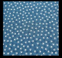Patchworkstoff Pfoten auf mittelblau