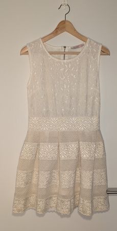 Kleid Chokolate cremefarben Grösse L Spitze Muster
