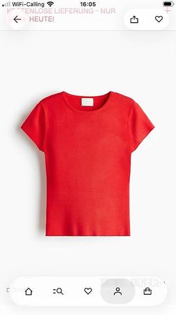 T-Shirt aus Feinstrick H&M Gr. S rot