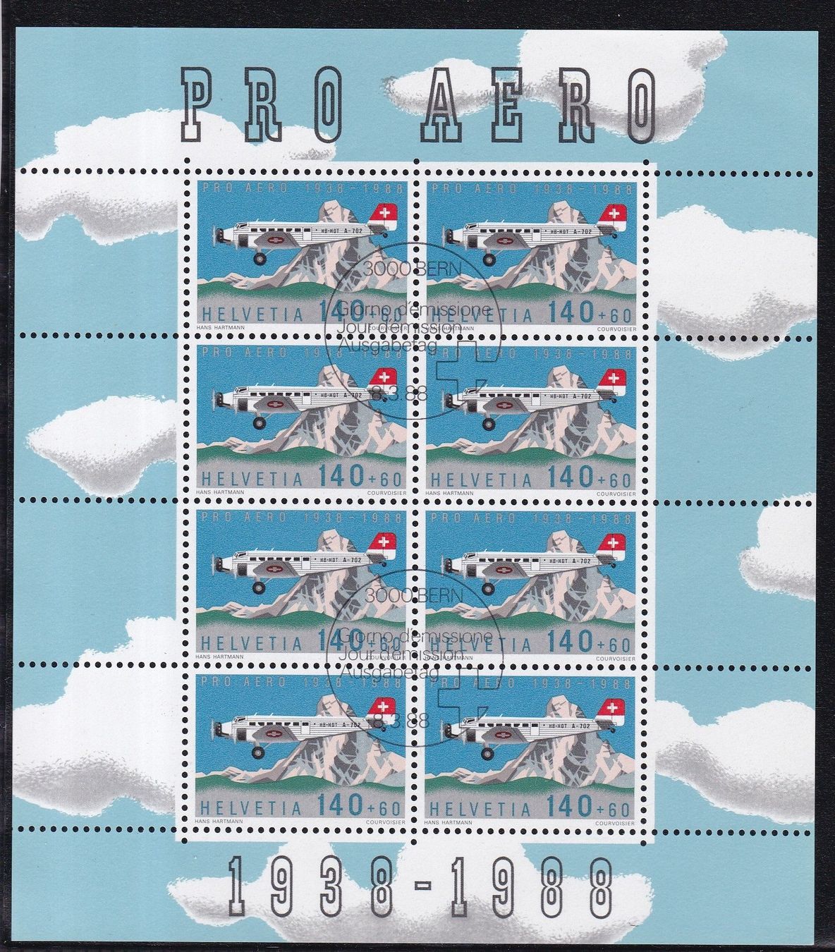 Tutti i francobolli: CH Briefmarken Lot "Flugpost" ab 1923 – Usato da Münchwilen AG venduto da Nesar 5