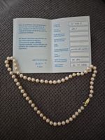 Perlenkette 18ct goldfarben mit Zertifikat guter Zustand