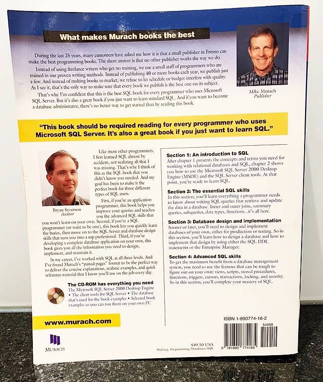 Bücher: Murach's SQL for SQL Server 2002  Taschenbuch (Englisch) – Gebraucht aus binz von louloubel 2