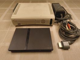 Xbox 360 + PlayStation 2 – Konsolen, ungeprüft / für Bastler