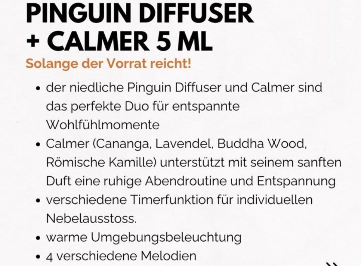 Doterra Diffusori di oli essenziali: doTERRA Pinguin Diffuser inkl. Calmer Fläschli – Nuovo e nell'imballaggio originale da Reichenburg venduto da RelaxingMoments 1