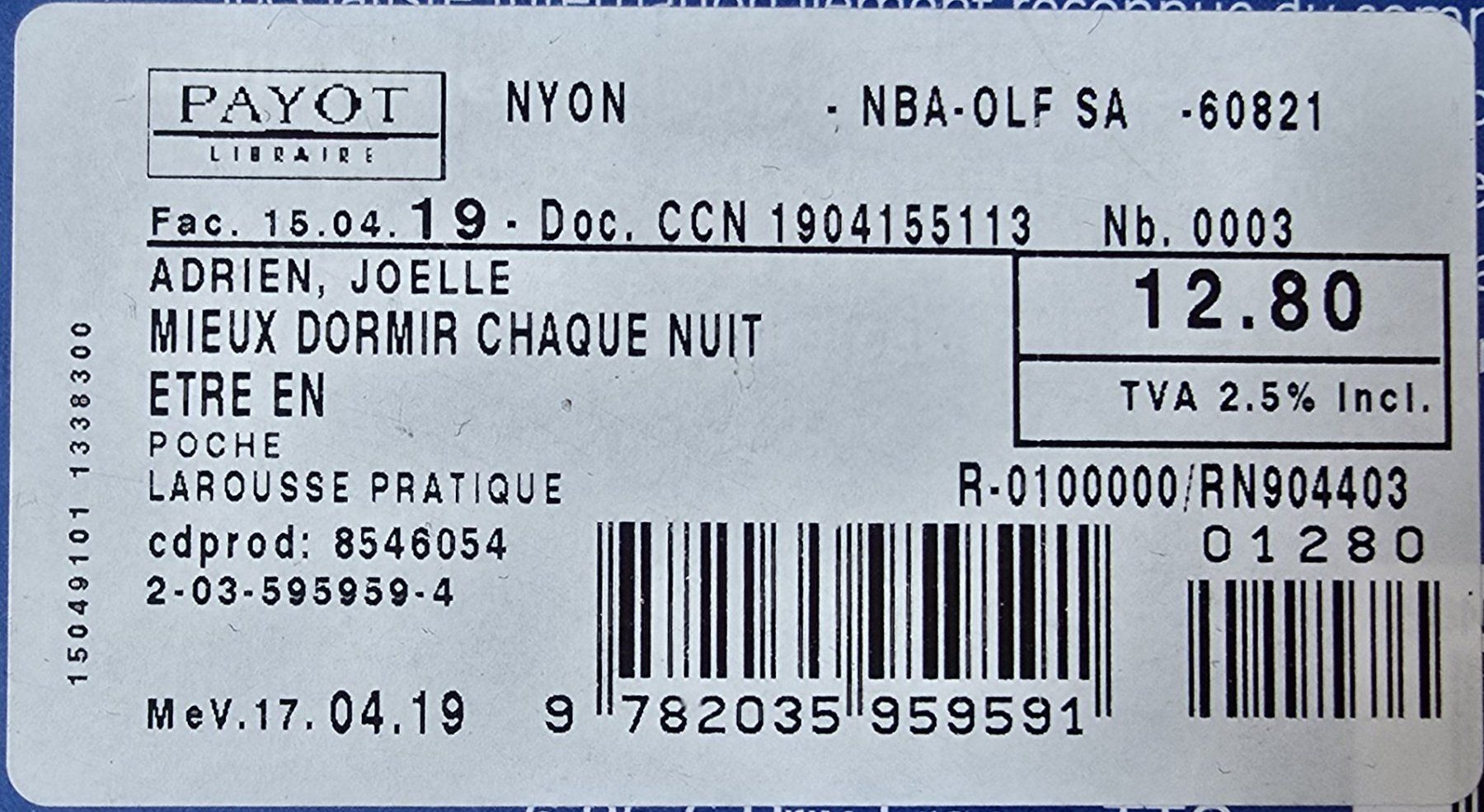 Libri: Joëlle Adrien : Mieux dormir chaque nuit – Usato da Froideville venduto da xXSebastienXx 2