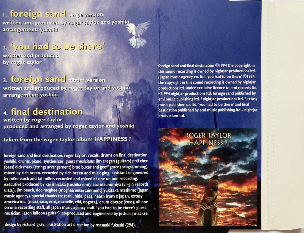 CD: QUEEN / ROGER TAYLOR & YOSHIKI - FOREIGN SAND – Usato da Bottens venduto da hotter-than-hell 1
