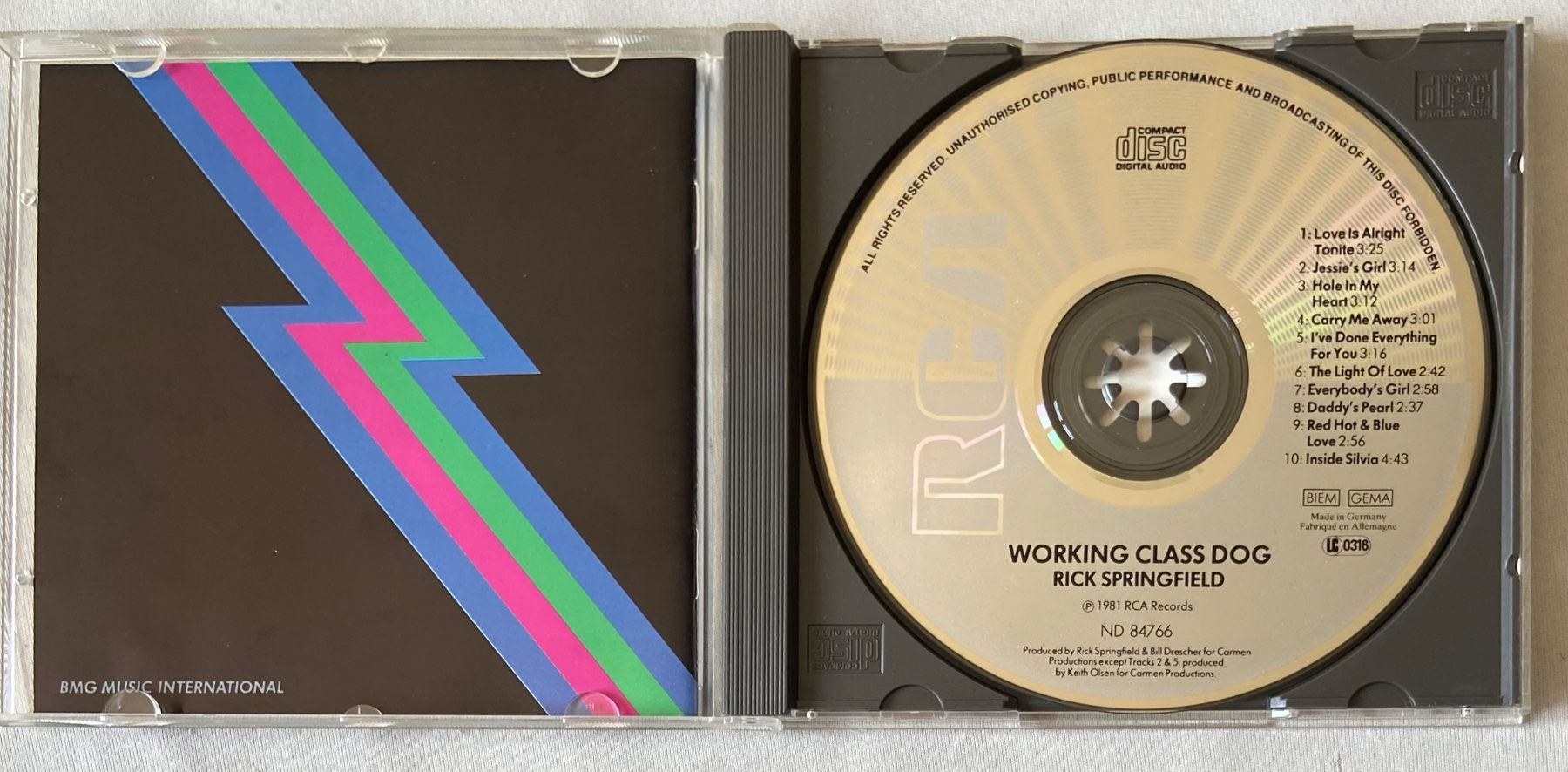 CD: Rick Springfield CD Working Class Dog (1981) – Usato da Luzern venduto da Lycka 2