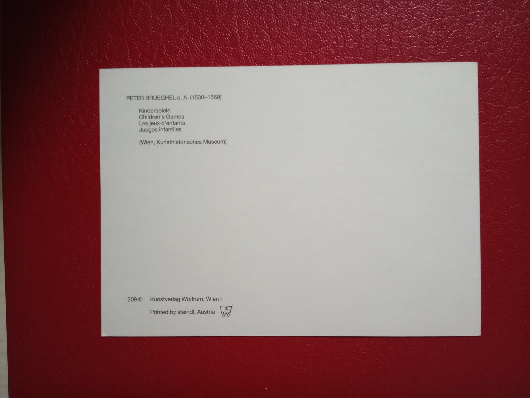 Cartoline postali: AK Kunst Kinderspiele Peter Brueghel – Usato da Küttigen venduto da Melisch1000 1