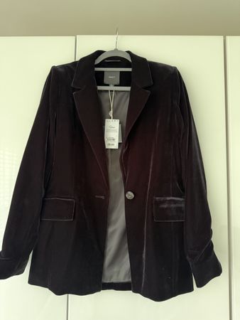 NEW Next Velvet Blazer Burgundy/Wine – Size EU 36 (UK 8) – W