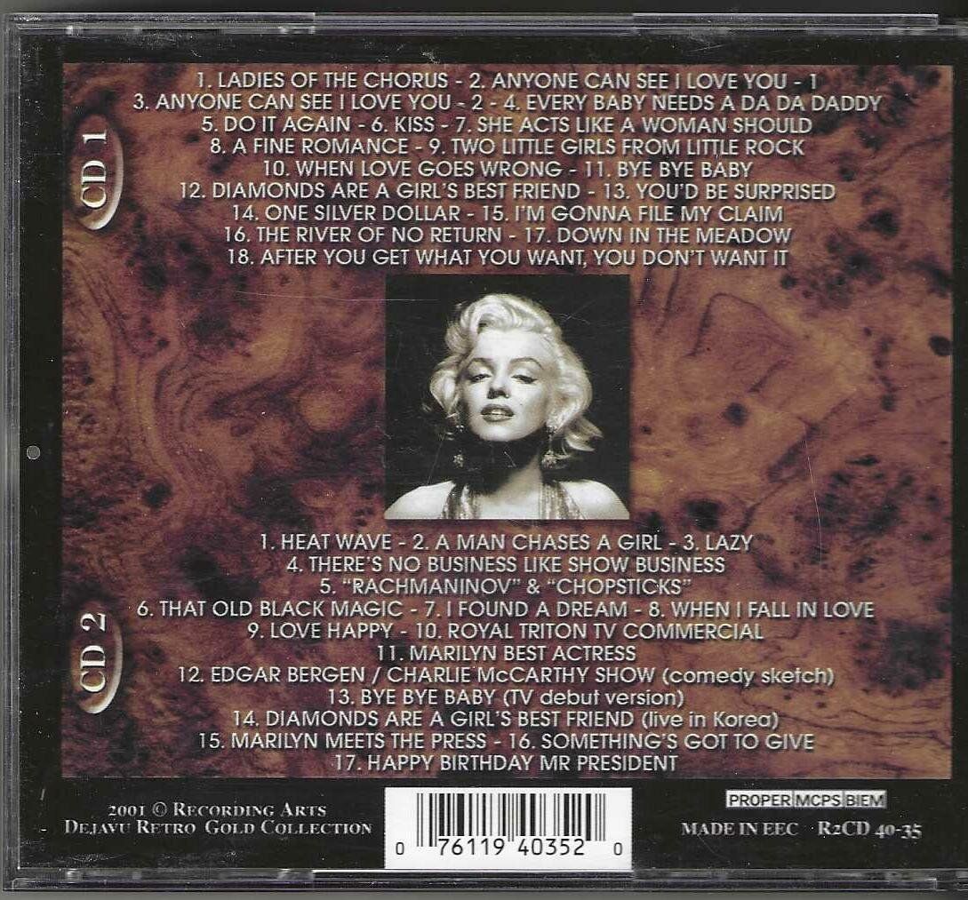 CD: Marilyn Monroe - 2 X CD – Usato da Genève venduto da CDLPBookS 1