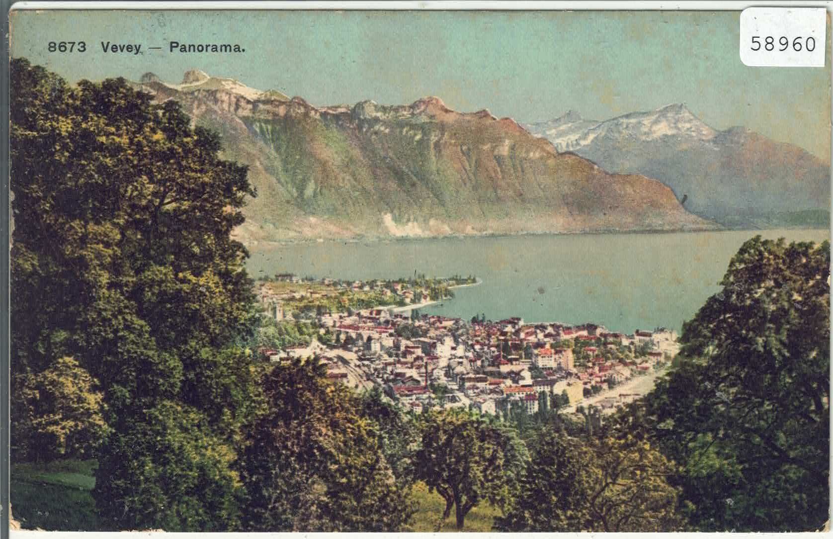 Cartes postales: Vevey - Panorama - Litho – D'occasion à Ettingen par Kartenplanet