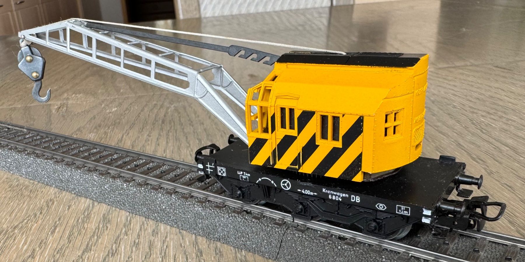 Märklin Modellini di ferrovie: gelber Kranwagen; OVP – Usato da St. Moritz venduto da Manu7500 4