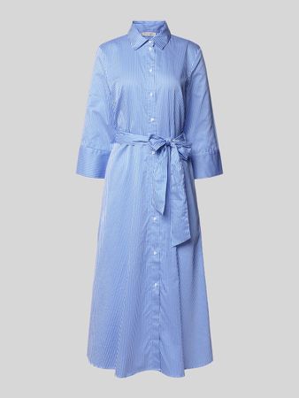 Hemdblusenkleid mit Streifenmuster blau/weiss Gr. 48