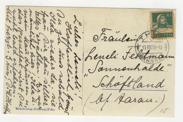 Cartoline postali: AK THUN - Thunersee - Clubhaus - 1929 – Usato da Kirchberg BE venduto da Mgh 3
