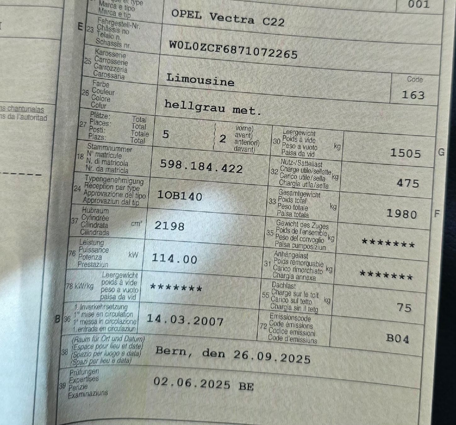 Opel Automobili: opel vectra – Usato da Erlach venduto da HagmannC 5