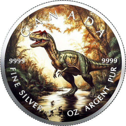 Tutti le monete: Dinosaur Allosaurus Maple Leaf 2025 /1 OZ SILBER-COLOR EDIT – Nuovo (secondo la descrizione) da Wetzikon ZH venduto da Nicki6