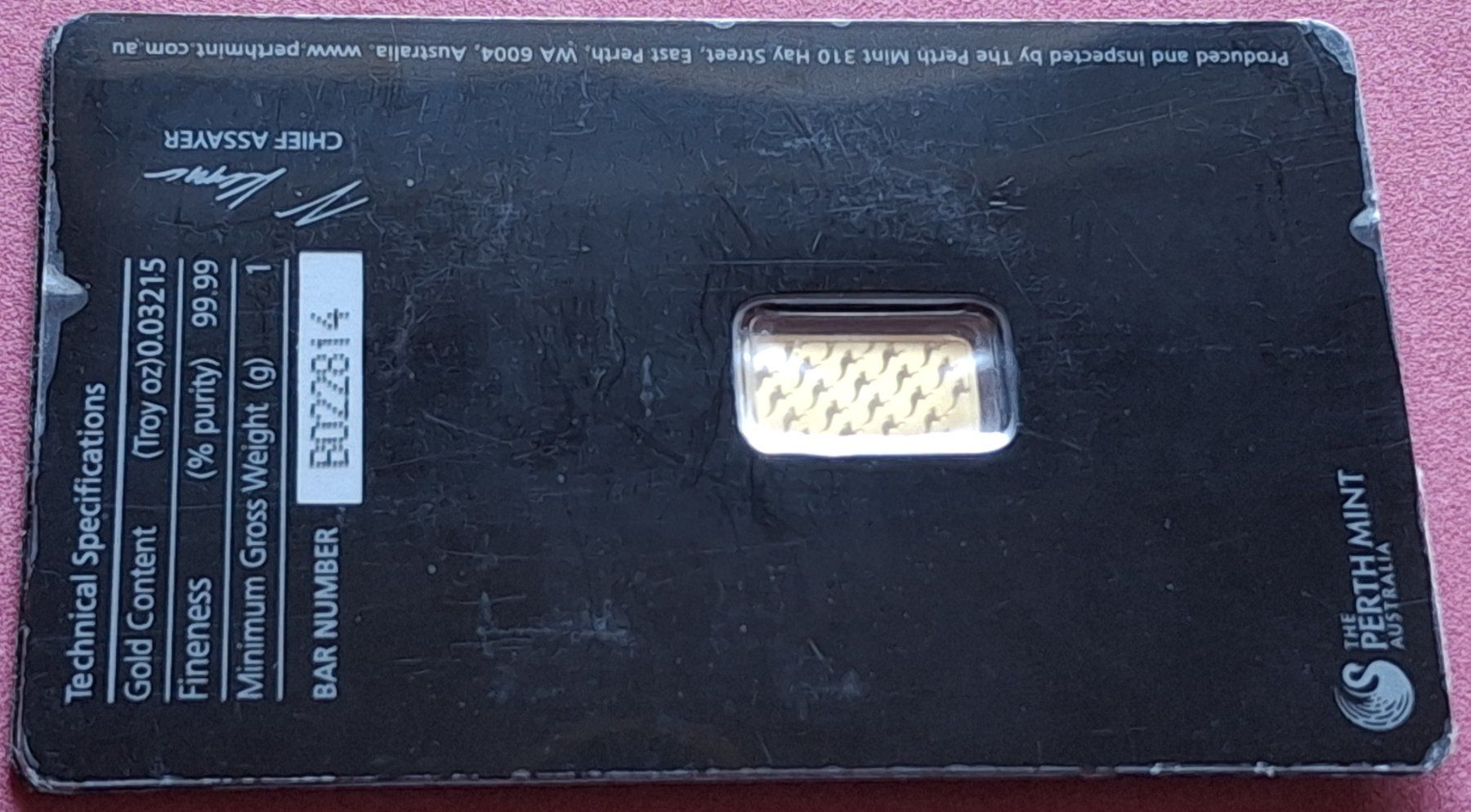 Metalli preziosi: PERTH MINT - 1 GRAMM - N° 22814 – Usato da Boniswil venduto da dpd4coins 3