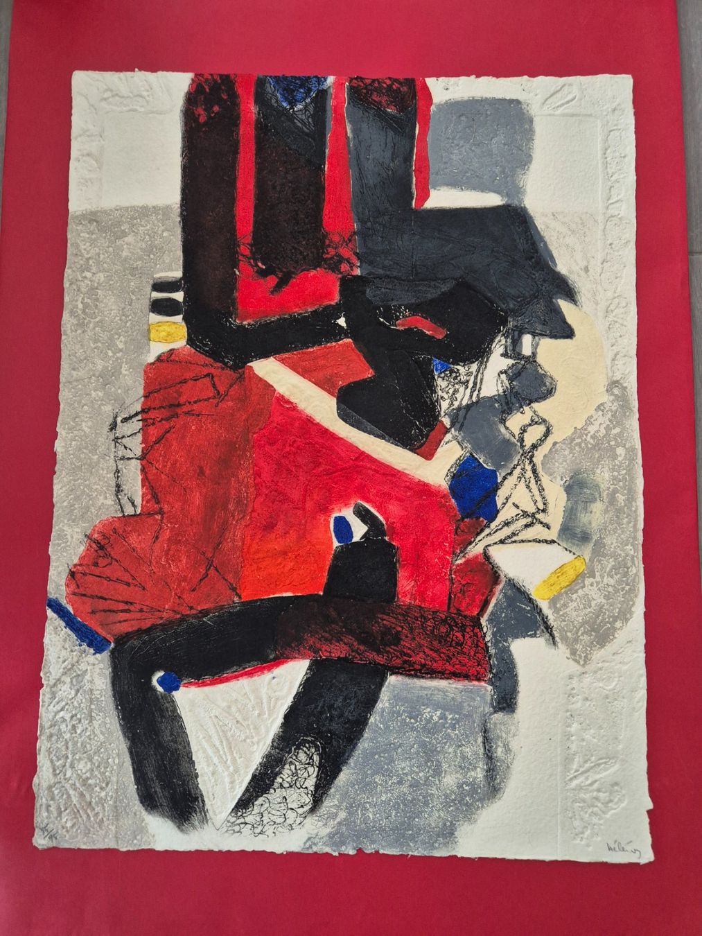 Gemälde: Tableau abstrait unique signé Hélénon 85/95 – Gebraucht aus Fully von tameab