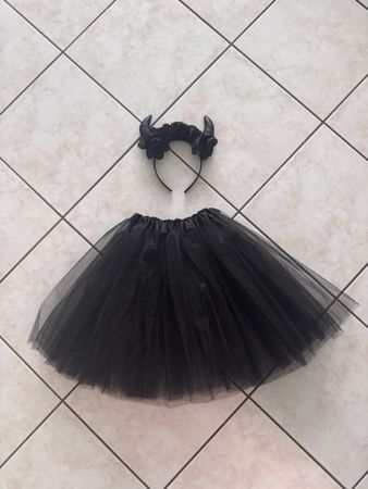 Déguisement Halloween: Tutu noir & serre-tête diable
