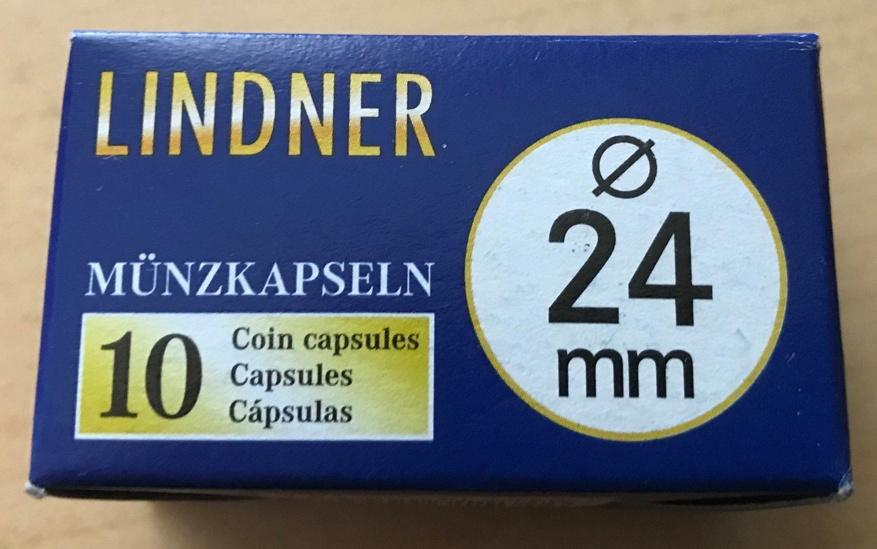 Accessori: Lindner 10er Pack Münzkapseln 24 mm – Nuovo e nell'imballaggio originale da Lichtensteig venduto da Mac_creative