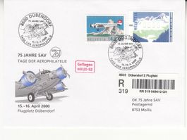 Sonderstempel S. 1768 Dübendorf Aerophilatelie 2000