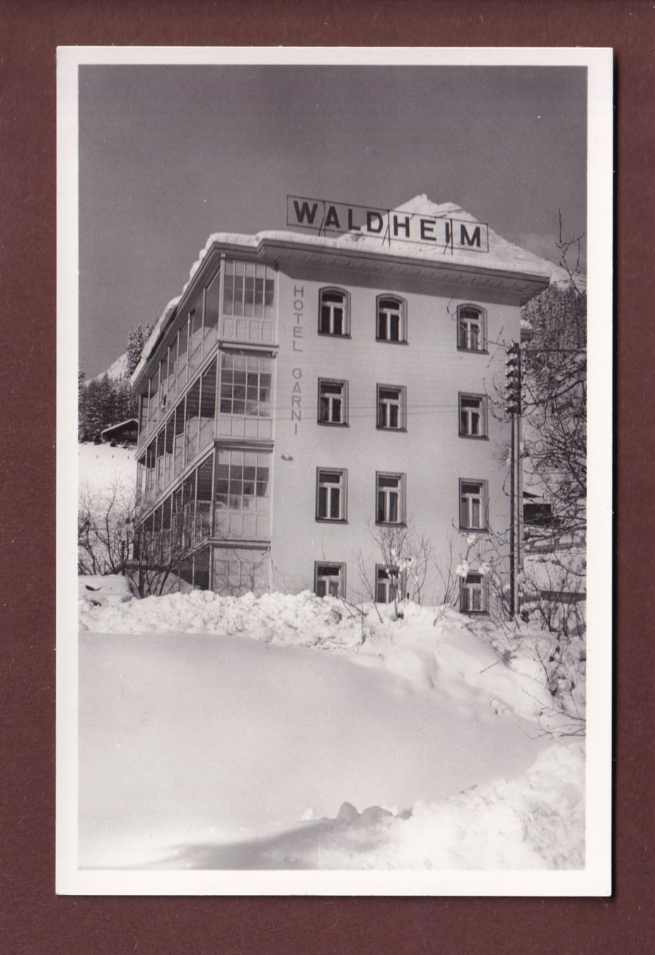 Cartoline postali: DAVOS-DORF - Pension Waldheim – Usato da Pully venduto da nicecards