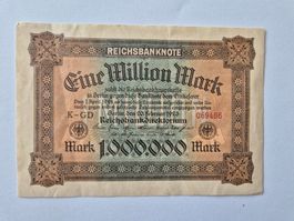 Reichsbanknote über Eine Million Mark vom 20. Februar 1923 