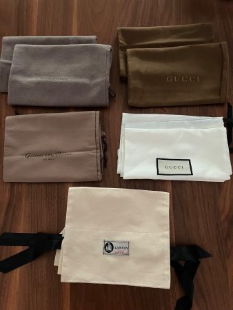 Shoe dust bags (Gucci, Bottega, Rossi, Lanvin) x5 pairs