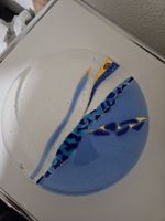 A ART Glasplatte 27 cm – Künstlerglas / Designplatte in Blau