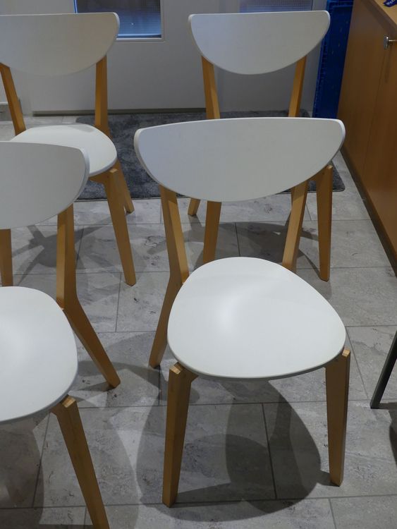 4 x IKEA Küchenstühle weiss/Buche Kaufen auf Ricardo