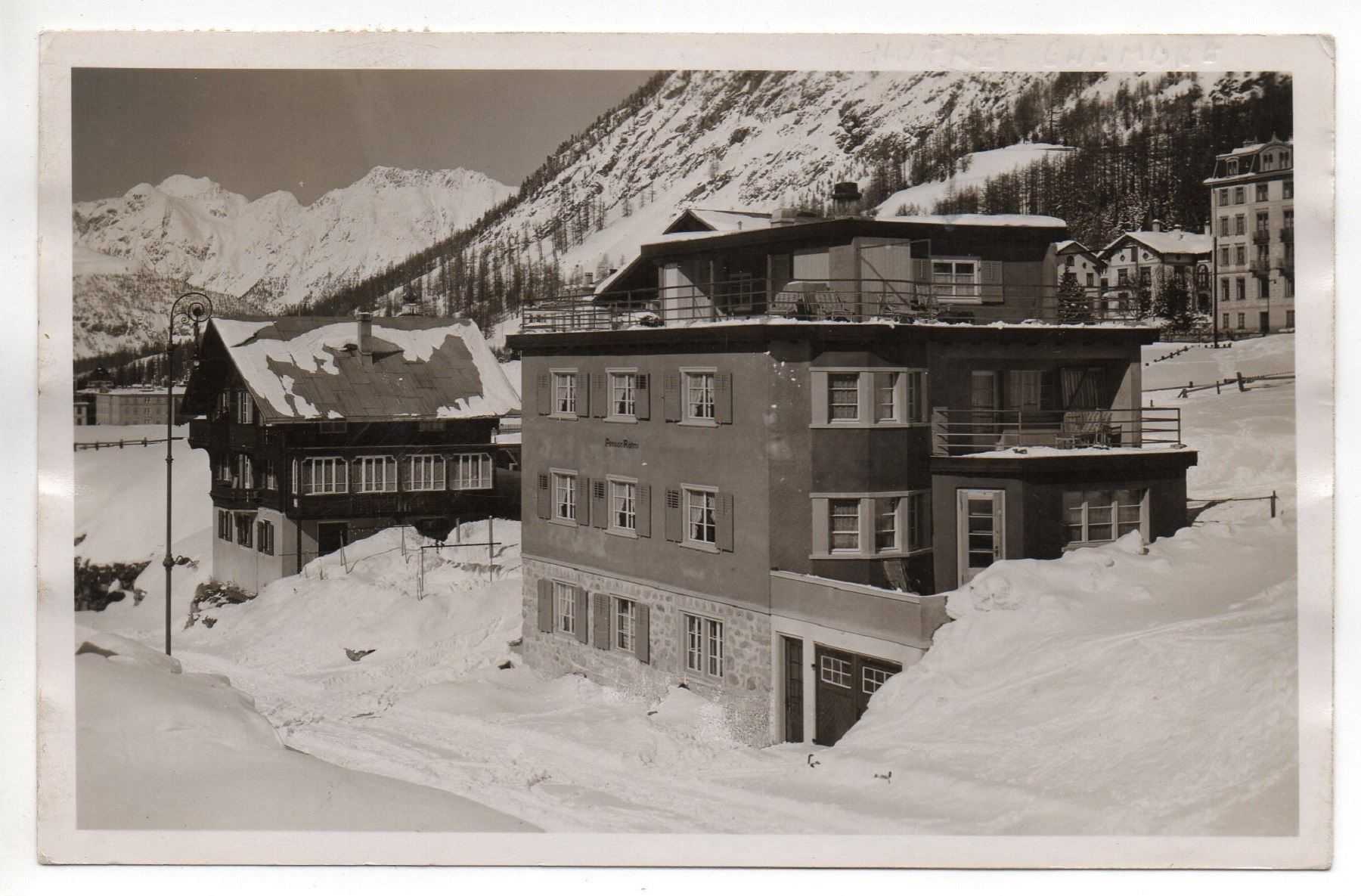 Cartoline postali: PONTRESINA Pension Rähmi – Usato da Jona venduto da philajona