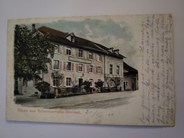 Alte Ansichtskarte Soolbad Schweizerhalle gelaufen 1902 Rmu