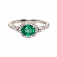 Smaragd-Ring 14k Weissgold 1,08ct