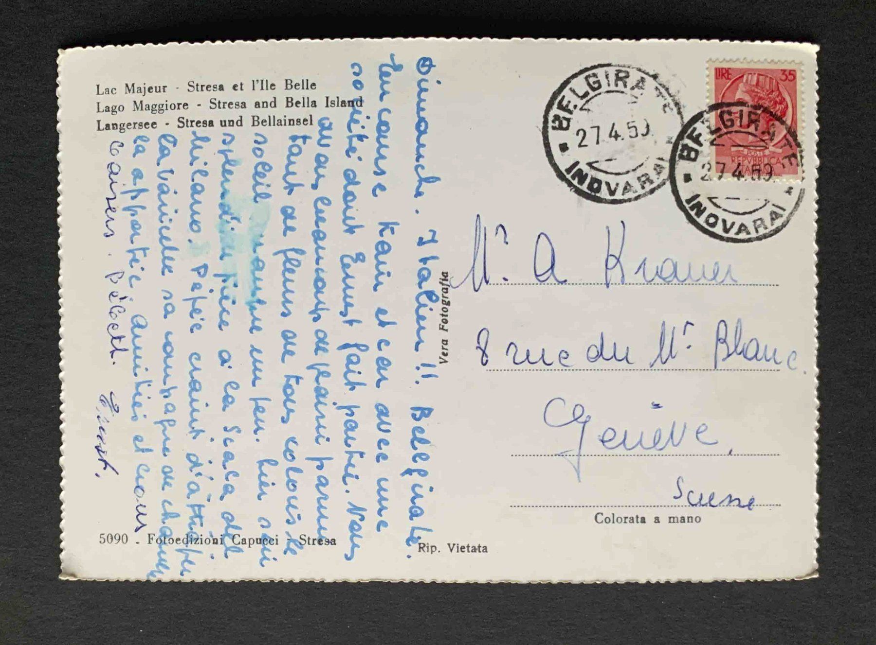 Cartoline postali: AK Langersee Stresa und Bellainse – Usato da Goldau venduto da artelier1 1