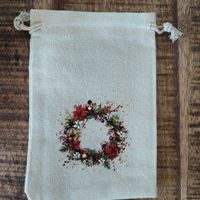 Suesse Geschenk-Säckli mit Weihnachtskranz, Neu! 