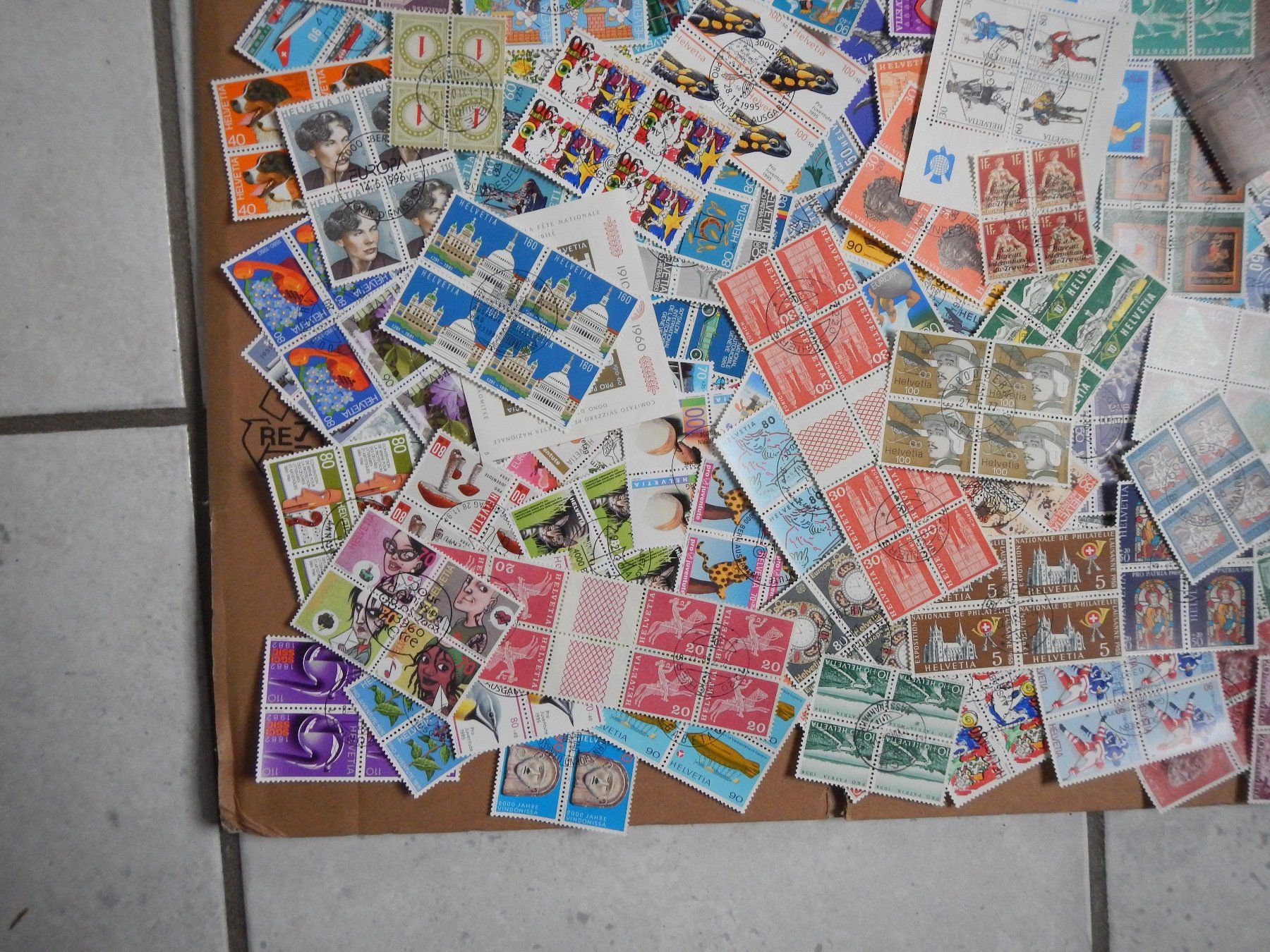 Alle Briefmarken: CH: 1500 Viererblöcke gestempelt – Gebraucht aus Aarwangen von Suomo48 3