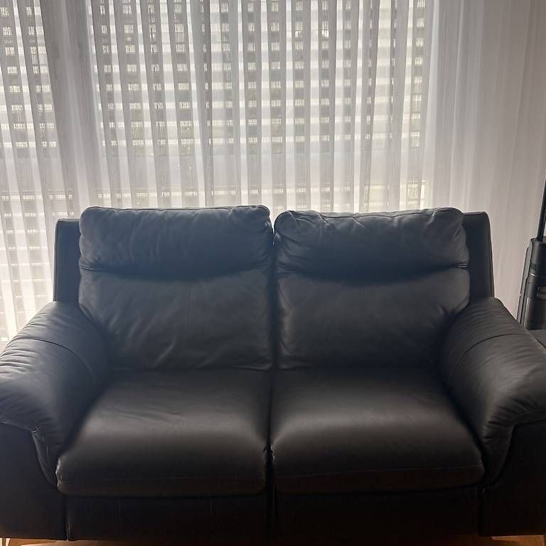 Sofas: Echtleder Sofagarnitur schwarz – Gebraucht aus Menziken von afr_75mt 2