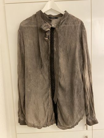 UMIT UNAL Silk Cotton Lace Lagenlook Blouse Shirt Top Bluse