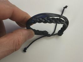 Lässiges Lederarmband, Schwarz, Verstellbar, Neu!