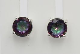 Ohrstecker 925 Silber mit 1,85 Ct Mystik Topas (Regenbogen)